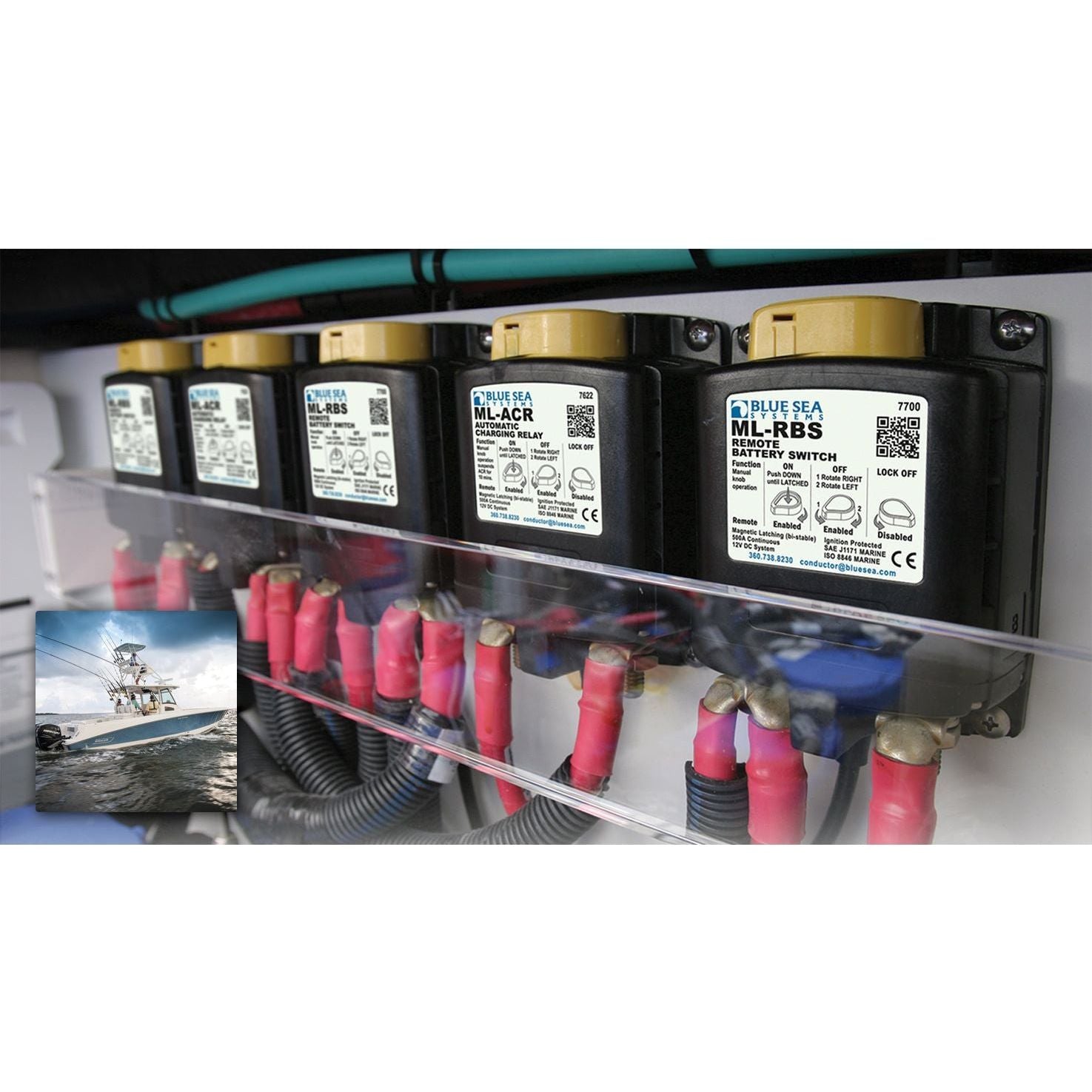 ML-RBS Remote Battery Switch with Manual Control - 12V DC 500A